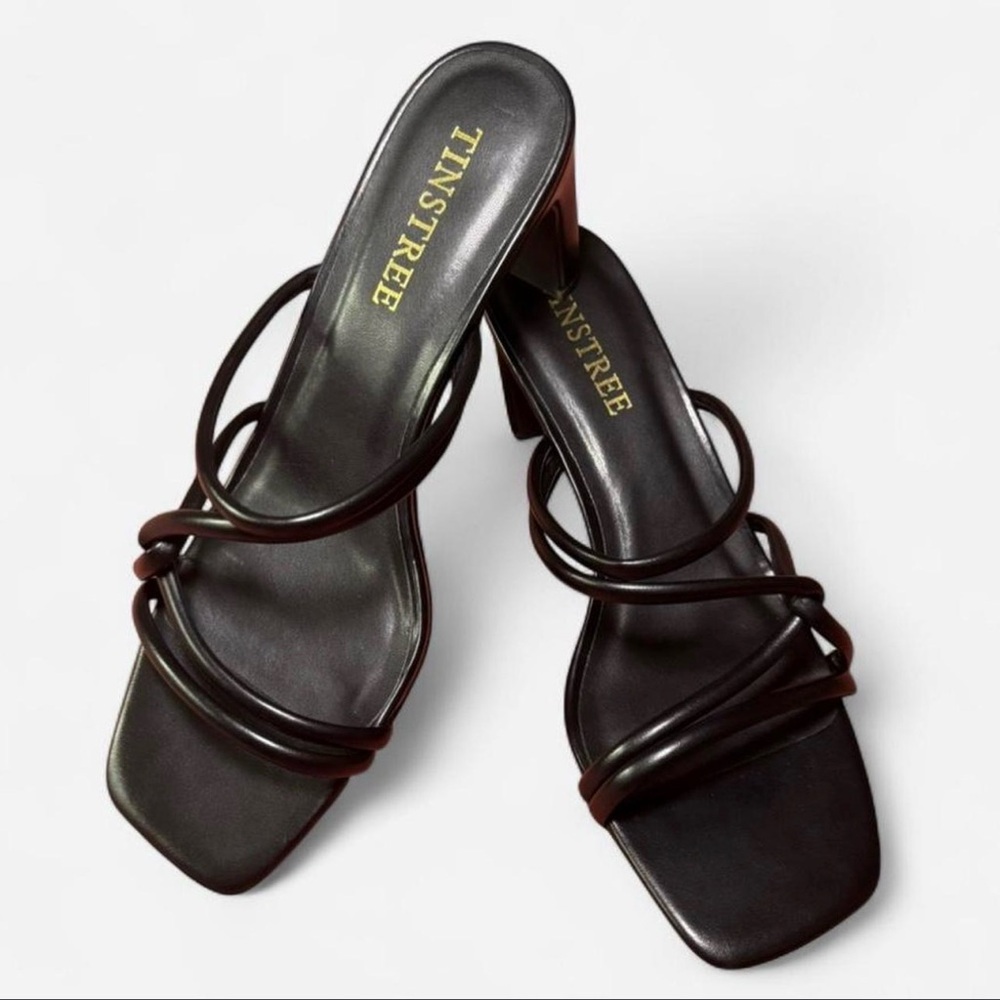 Tinstree Black Strappy Heeled Women's Sandals